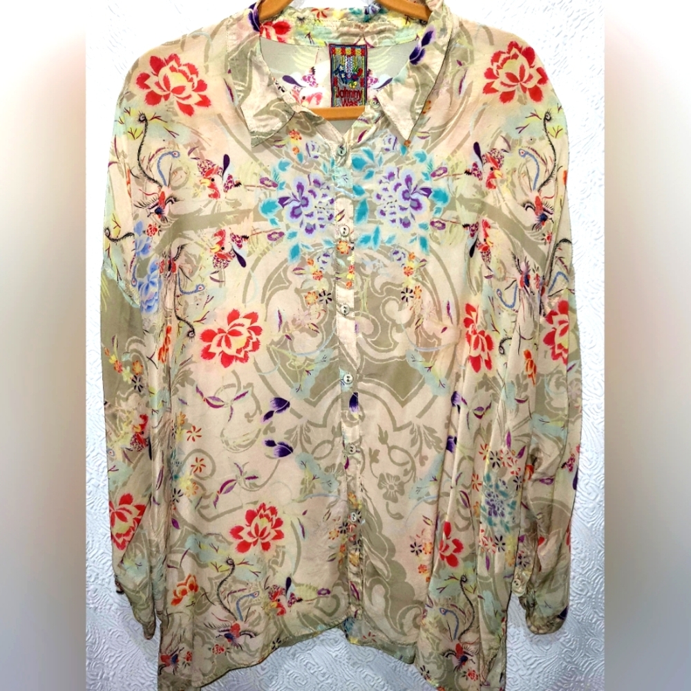Johnny Was blouse long sleeve button